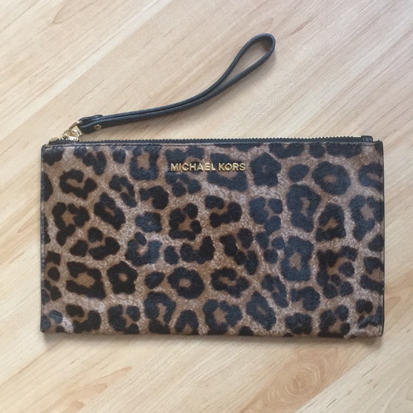 michael kors leopard print clutch bag